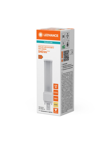 ŚWIETLÓWKA LED V DULUX LED D10 EM 5W 3000K ciepła biała  G24D-1 590LM 