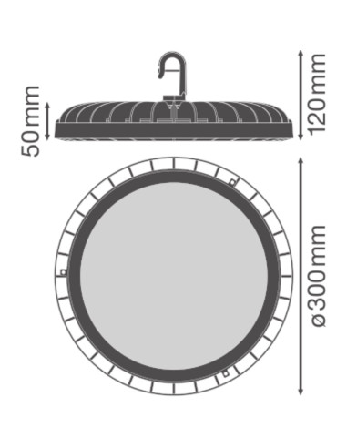 OPRAWA HIGHBAY LED COMP V 225W/4000K 27000LM 110ST IP65 BLACK 