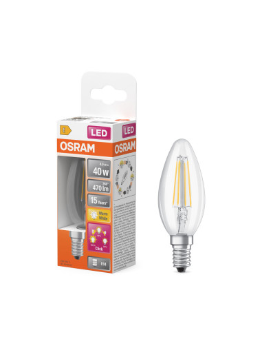 ŻARÓWKA LED STAR+ CLB40 3CLICK DIM 4W 2700K ciepła biała  FIL 470LM E14 