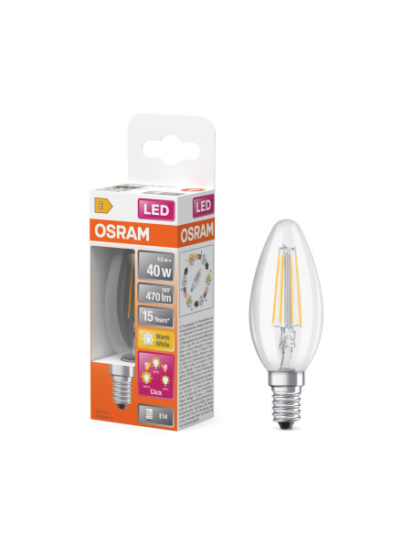 ŻARÓWKA LED STAR+ CLB40 3CLICK DIM 4W 2700K ciepła biała  FIL 470LM E14 