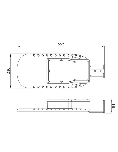 OPRAWA ULICZNA ECO AREA SPD 90W 2700K ciepła biała  IP66 GY 11250LM 10KV 