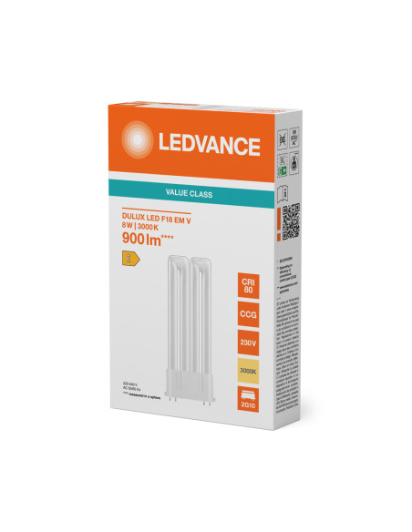ŚWIETLÓWKA LED V DULUX LED F18 EM 8W 3000K ciepła biała  2G10 900LM 