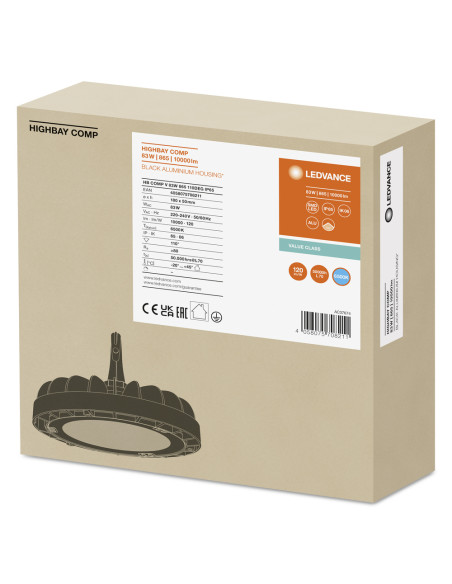 OPRAWA HIGHBAY LED COMP V 83W/6500K 10000LM 110ST IP65 BLACK 