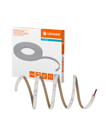 TAŚMA LED LS VAL-600 6500K zimna biała /30/IP65 27.5W 24V 2740LM PASEK VALUE PROTECTE 