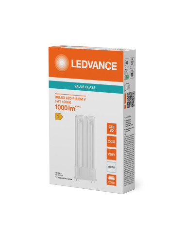 ŚWIETLÓWKA LED V DULUX LED F18 EM 8W 4000K neutralna biała  2G10 1000LM 