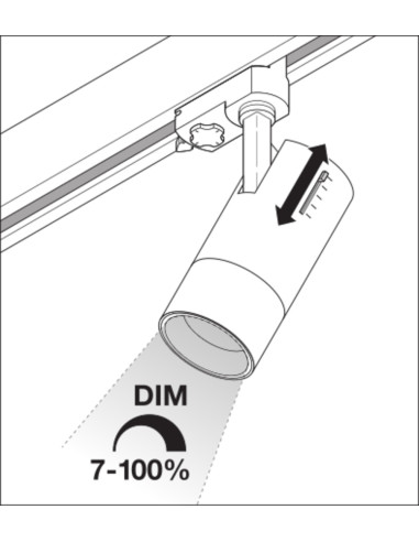 OPRAWA TRACK SP ZOOM D85 25W 4000K DIM 97R WT 