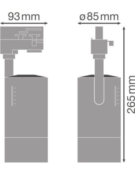 OPRAWA TRACK SP ZOOM D85 25W 4000K DIM 97R WT 