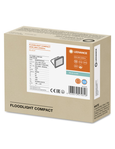 NAŚWIETLACZ FLOOD COMPACT V 20W/6500K SYM 2000LM BK IP65 