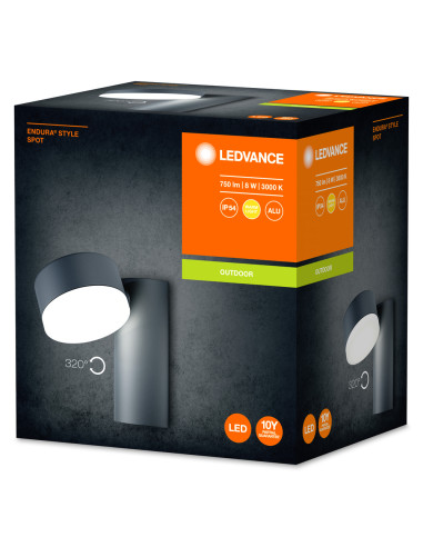 KINKIET ZEWNĘTRZNY ENDURA STYLE SPOT ROUND 8W 3000K 440LM IP44 DARK GRAY 