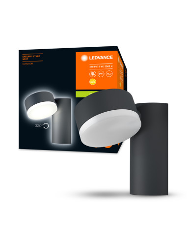 KINKIET ZEWNĘTRZNY ENDURA STYLE SPOT ROUND 8W 3000K 440LM IP44 DARK GRAY 