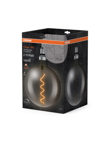 ŻARÓWKA LED 1906 VINTAGE LED SMOKE GLOB200 DIM 5W/1800K 110LM E27 