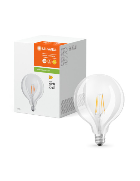 ŻARÓWKA LED P CL GLOBE125 40 4W 2700K ciepła biała  E27 FIL 470LM 