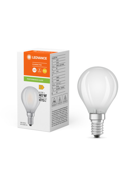 ŻARÓWKA LED P CLP40 4W 2700K ciepła biała  E14 FIL GL FR 470LM 