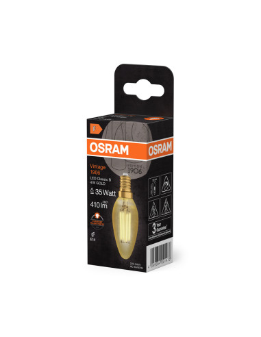 ŻARÓWKA LED 1906 VINTAGE LED CLB35 4W/2400K GOLD 410LM E14 