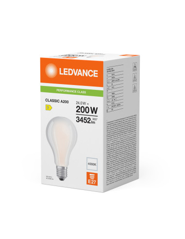 ŻARÓWKA LED P CLA200 24W 4000K neutralna biała  E27 FIL GL FR 3452LM 