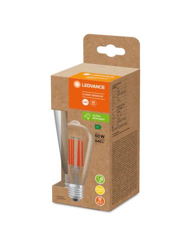 ŻARÓWKA LED ENERGY EFFICIENT EDISON60 4W 3000K ciepła biała FIL E27 KLASA A 