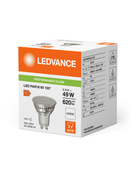 ŻARÓWKA LED P Spot PAR16 GL 49 120° 6,9W 4000K neutralna biała  GU10 620LM 