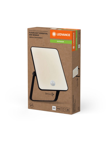 NAŚWIETLACZ FLOOD ESSENTIAL SENSOR 20W 4000K neutralna biała 1800LM BK IP65 