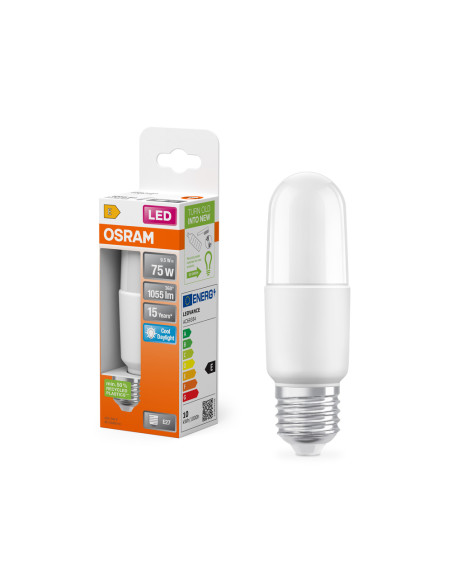ŻARÓWKA LED STICK 75 9W 6500K zimna biała  1050LM FR E27 