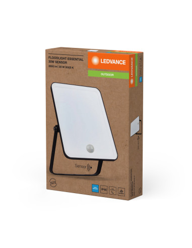 NAŚWIETLACZ FLOOD ESSENTIAL SENSOR 30W 6500K zimna biała 2700LM BK IP65 