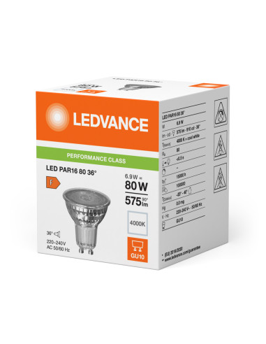 ŻARÓWKA LED P Spot PAR16 GL 80 36° 6,9W 4000K neutralna biała  GU10 575LM 