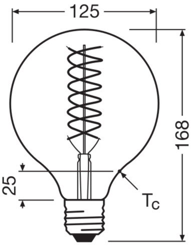 ŻARÓWKA LED 1906 VINTAGE LED GOLD GLOB125 DIM 8,4W/824 230V FIL E27 
