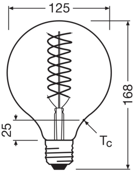 ŻARÓWKA LED 1906 VINTAGE LED GOLD GLOB125 DIM 8,4W/824 230V FIL E27 