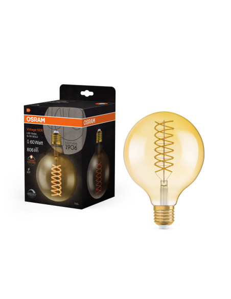 ŻARÓWKA LED 1906 VINTAGE LED GOLD GLOB125 DIM 8,4W/824 230V FIL E27 