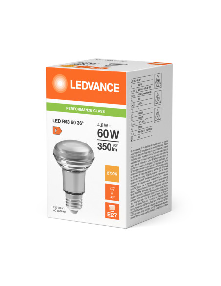 ŻARÓWKA LED P SPOT LED R63 GL 60 4,8W 2700K ciepła biała  E27 350LM 