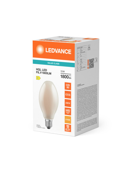 ŻARÓWKA LED V HQL LED FIL FR 50 13W 2700K ciepła biała  E27 220-240V 1800LM 