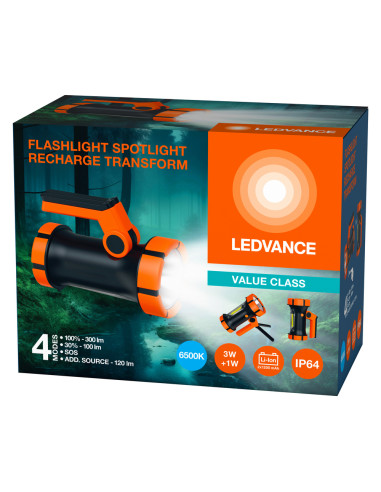 LATARKA PUNKTOWA FLASHL SPOTL RECH TRANSF 300LM AKUMULATOROWA 2400MAH 3,5H 
