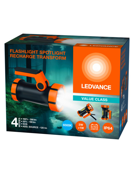 LATARKA PUNKTOWA FLASHL SPOTL RECH TRANSF 300LM AKUMULATOROWA 2400MAH 3,5H 