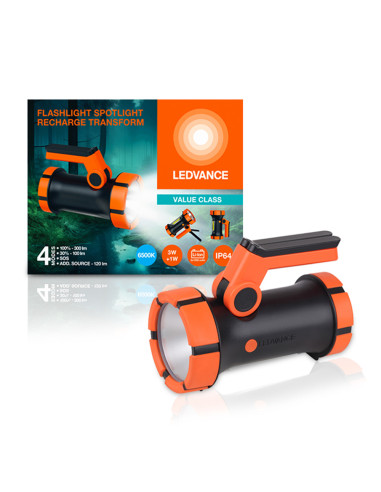 LATARKA PUNKTOWA FLASHL SPOTL RECH TRANSF 300LM AKUMULATOROWA 2400MAH 3,5H 