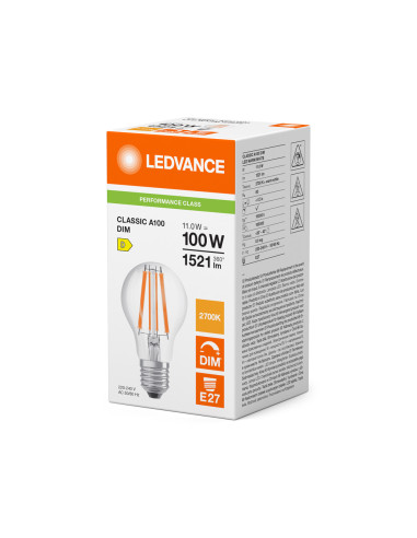 ŻARÓWKA LED P CLA100 DIM 11W 2700K ciepła biała  E27 FIL 1521LM 