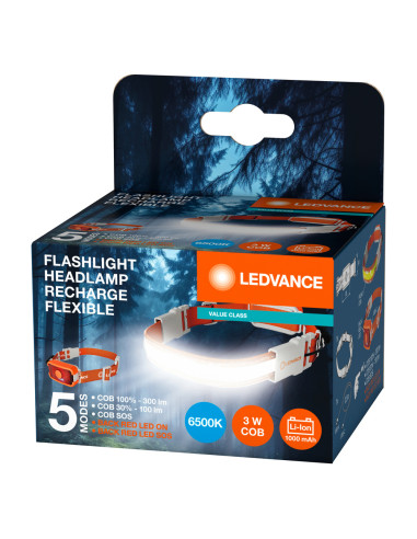 LATARKA CZOŁOWA Z PASKIEM COB FLASHLAMP FLEX ŁADOWALNA AKUMULATOROWA 1000MAH 3H 