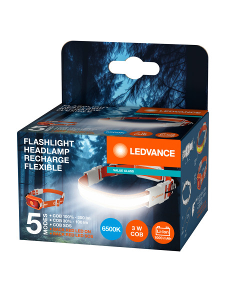 LATARKA CZOŁOWA Z PASKIEM COB FLASHLAMP FLEX ŁADOWALNA AKUMULATOROWA 1000MAH 3H 