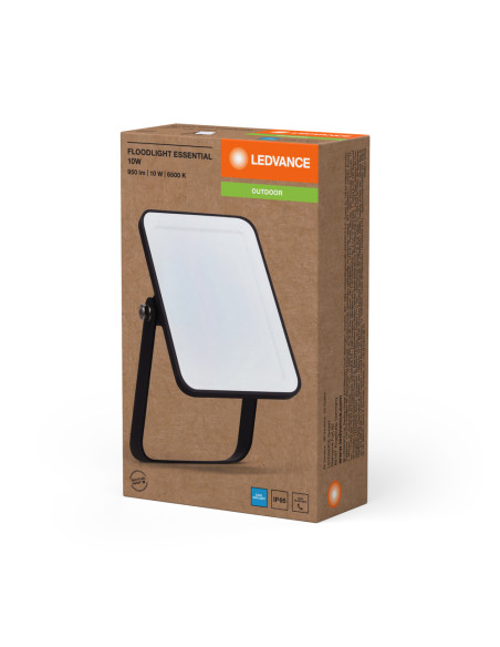NAŚWIETLACZ FLOOD ESSENTIAL 10W 6500K zimna biała 900LM BK IP65 