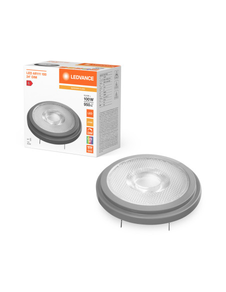 ŻARÓWKA LED S SPOT AR111 HS 100 24° DIM 13,5W 2700K ciepła biała CRI90  G53 12V 950LM SUPERIOR CLASS 