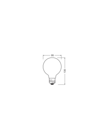 ŻARÓWKA LED P CL GLOBE95 75 DIM 7,5W 2700K ciepła biała  E27 FIL GL FR 1055LM 