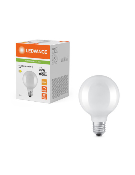 ŻARÓWKA LED P CL GLOBE95 75 DIM 7,5W 2700K ciepła biała  E27 FIL GL FR 1055LM 