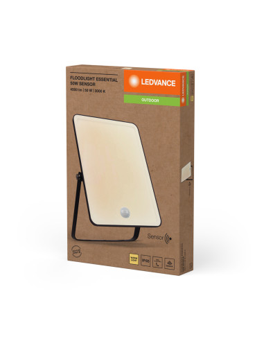 NAŚWIETLACZ FLOOD ESSENTIAL SENSOR 50W 3000K ciepła biała 4250LM BK IP65 