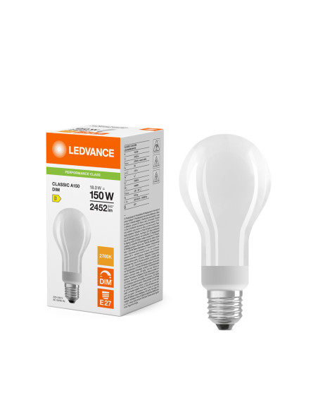 ŻARÓWKA LED P CLA150 DIM 18W 2700K ciepła biała  E27 FIL GL FR 2452LM 