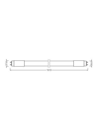 ŚWIETLÓWKA LED P ST8-1.5M LEDTUBE T8 UN UO 1500 23W 6500K zimna biała  3700LM TUBA LED 