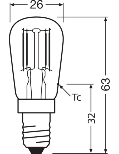 ŻARÓWKA LED P SPECIAL LED T26 FIL 25 2,8W 6500K zimna biała  E14 250LM 