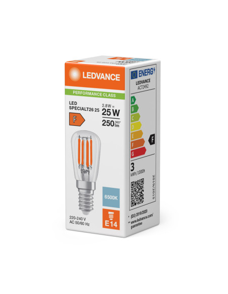 ŻARÓWKA LED P SPECIAL LED T26 FIL 25 2,8W 6500K zimna biała  E14 250LM 