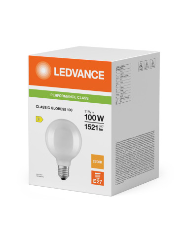 ŻARÓWKA LED P CL GLOBE95 100 11W 2700K ciepła biała  E27 FIL GL FR 1521LM 