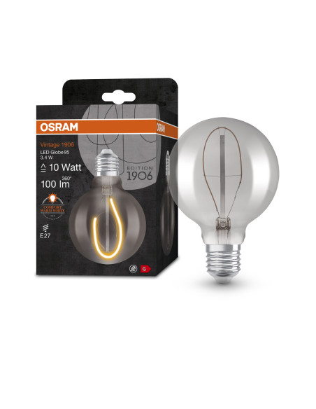 ŻARÓWKA LED 1906 VINTAGE LED GLOBE95 3,4W/818 FIL SMOKE 100LM E27 