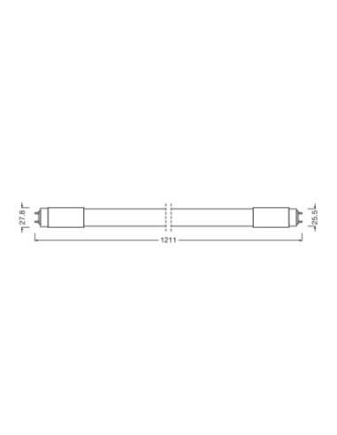 ŚWIETLÓWKA LED P ST8-1.2M LEDTUBE T8 UN UO 1200 15W 4000K neutralna biała  2400LM TUBA LED 