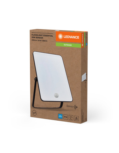 NAŚWIETLACZ FLOOD ESSENTIAL SENSOR 50W 6500K zimna biała 4500LM BK IP65 
