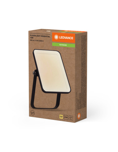 NAŚWIETLACZ FLOOD ESSENTIAL 10W 3000K ciepła biala 750LM BK IP65 